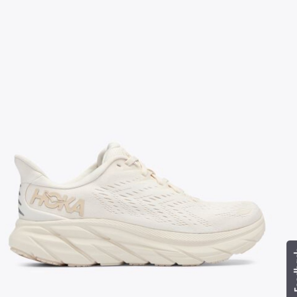 Hoka Women’s Clifton 8 eggnog shifting sand 9 wide